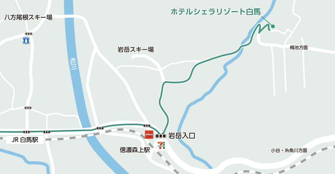 Sierra Hakubaへのアクセスマップ