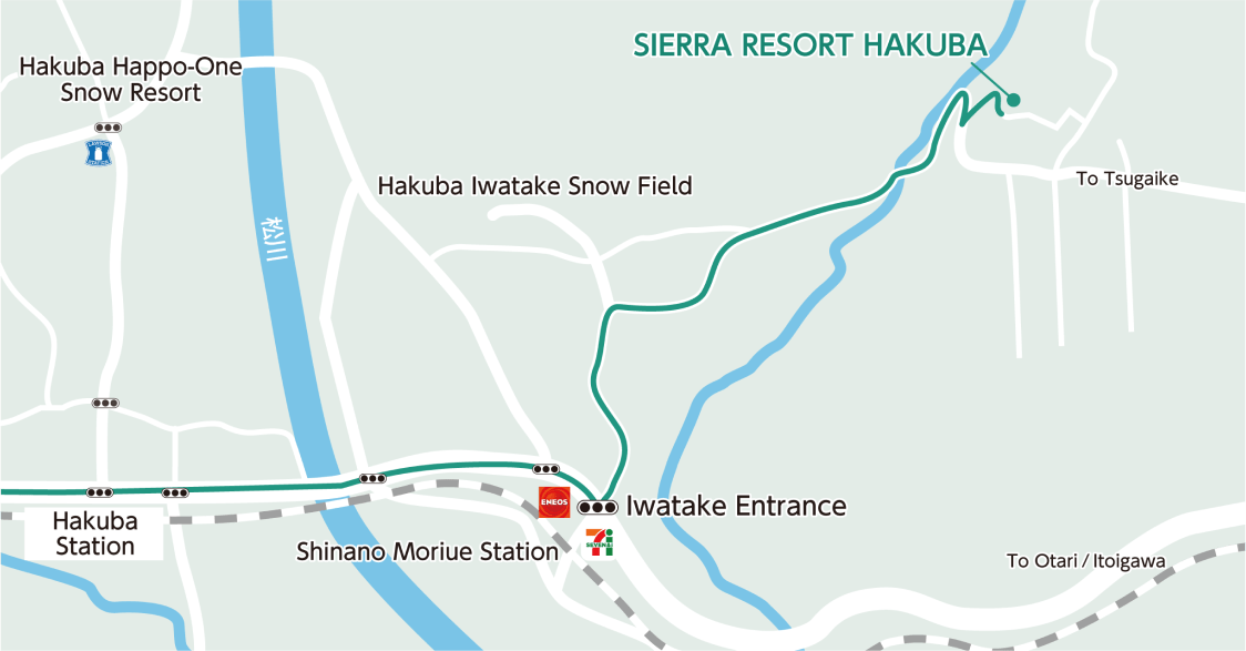 Sierra Hakubaへのアクセスマップ